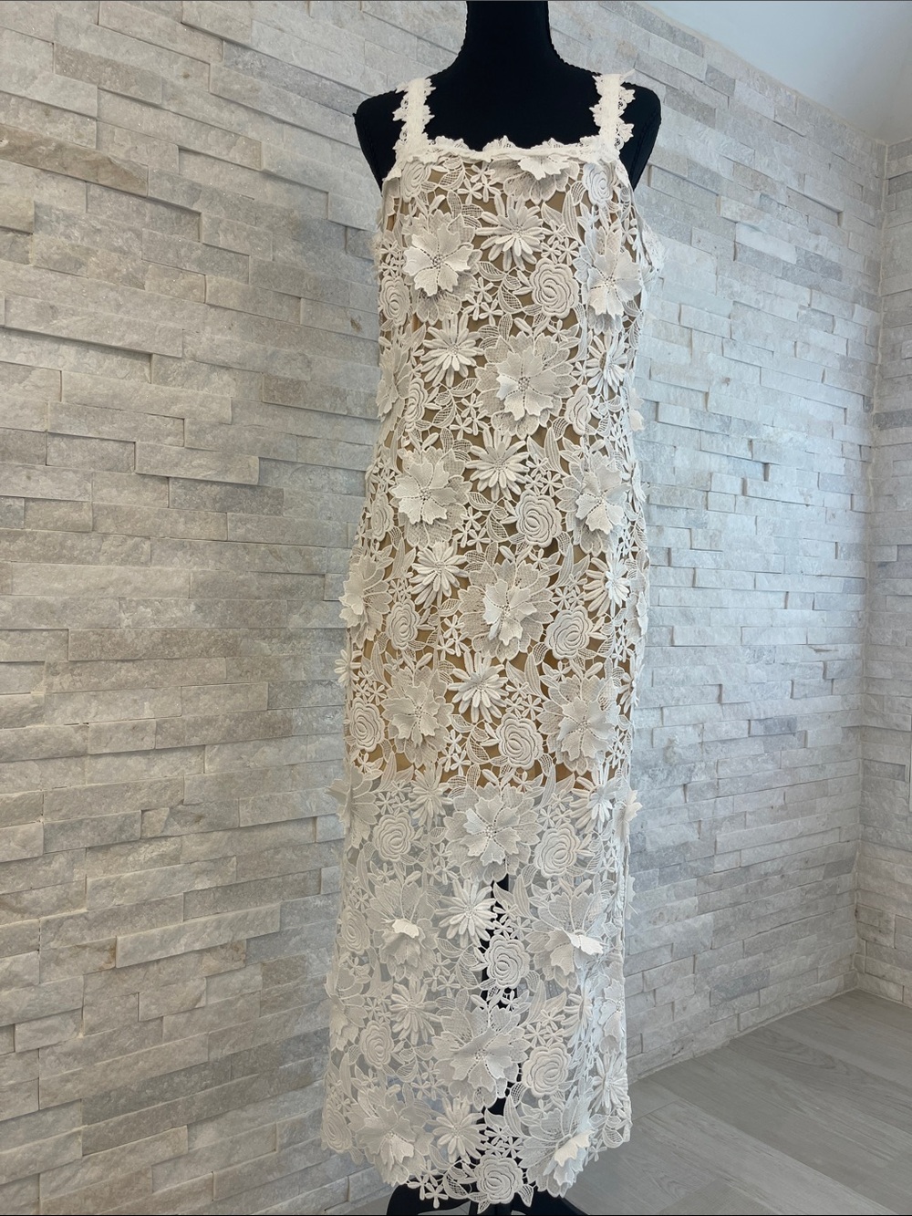 Generation Love Ivory Floral Crochet Maxi Dress